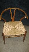 rush pattern Danish cord Wishbone chair