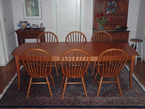 Hampton boat table and country bowback chairs 